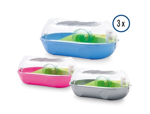 [NB20541] Hamsterkooi "SPELOS XL ENTRY" 3st Set; 59 x 37 x 26 cm Mix kleuren