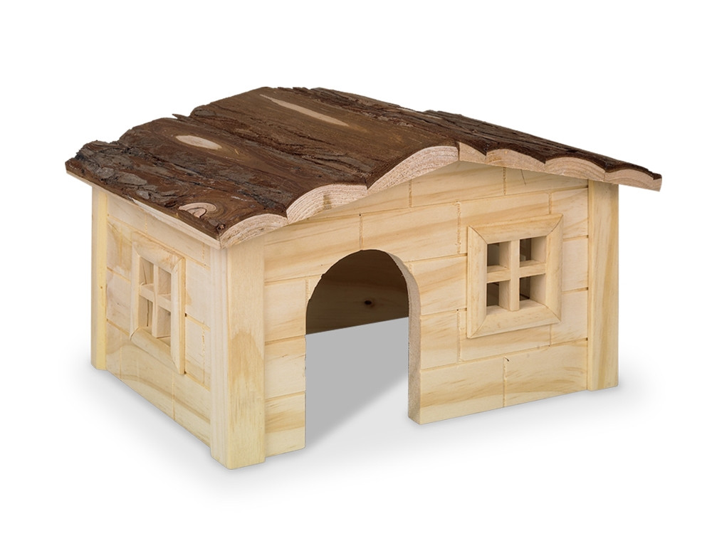 BOS Knaagdier houten huis "DINKI" 28,5 x 19,5 x 16,5 cm 