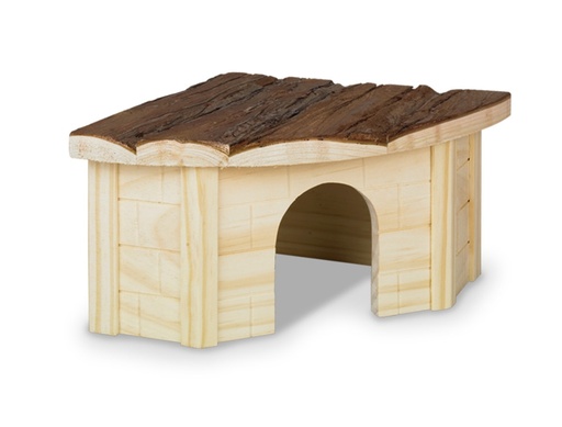 [NB25557] BOS Knaagdier houten huis "GORDI" 30 x 30 x 16 cm 