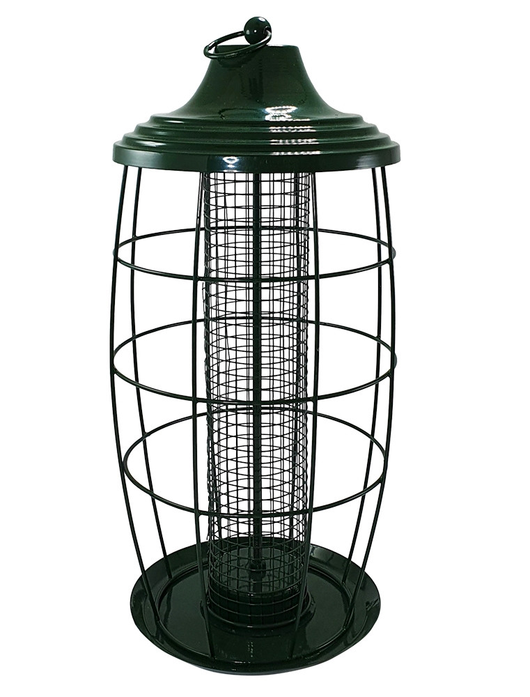 Voerdispenser met hek  19 x 39 cm groen