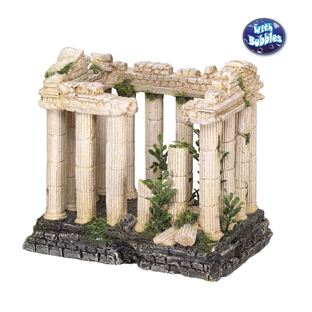 Aqua-ornamenten "ACROPOLIS" met planten L16 x B10,5 x H14,2 cm 