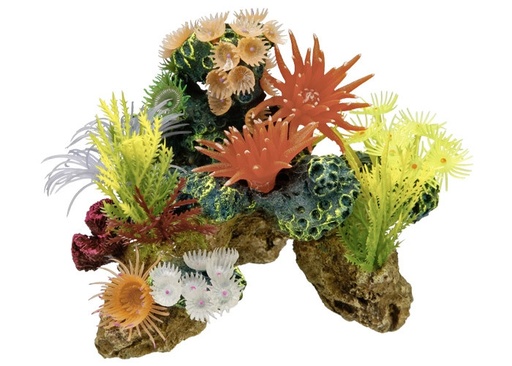 [NB28130] Aqua Ornamenten "CORAL STONE" met planten L19 x B15 x H15 cm 