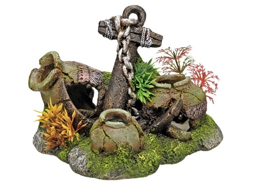 [NB28144] Aqua Ornamenten "POTTEN EN ANKER" L16 x B14 x H11,5 cm 