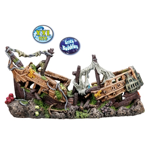 [NB28149] Aquaornamenten "SLAGSCHIP XXL" L57 x B26 x H29 cm 