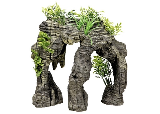 [NB28155] Aqua Ornamenten "STONE" met planten L24,5 x B14 x H25 cm 