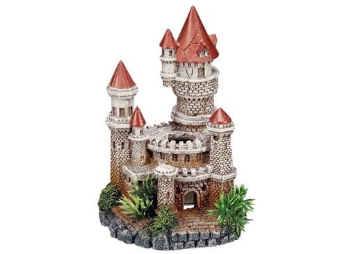 [NB28259] Aqua ornamenten "KASTEEL" met planten L12 x B10,5 x H18 cm 