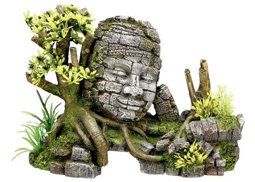[NB28283] Aquaornamenten "ANGKOR BATT" met planten L25 x B12,5 x H18 cm 