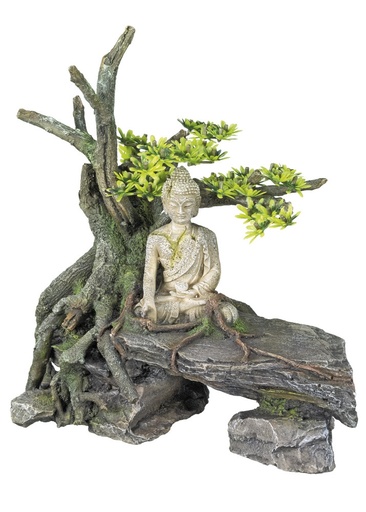 [NB28560] Aqua Ornamenten "BOEDDHA MET BOOM" 26,7 x 15,0 x 27,3 cm 