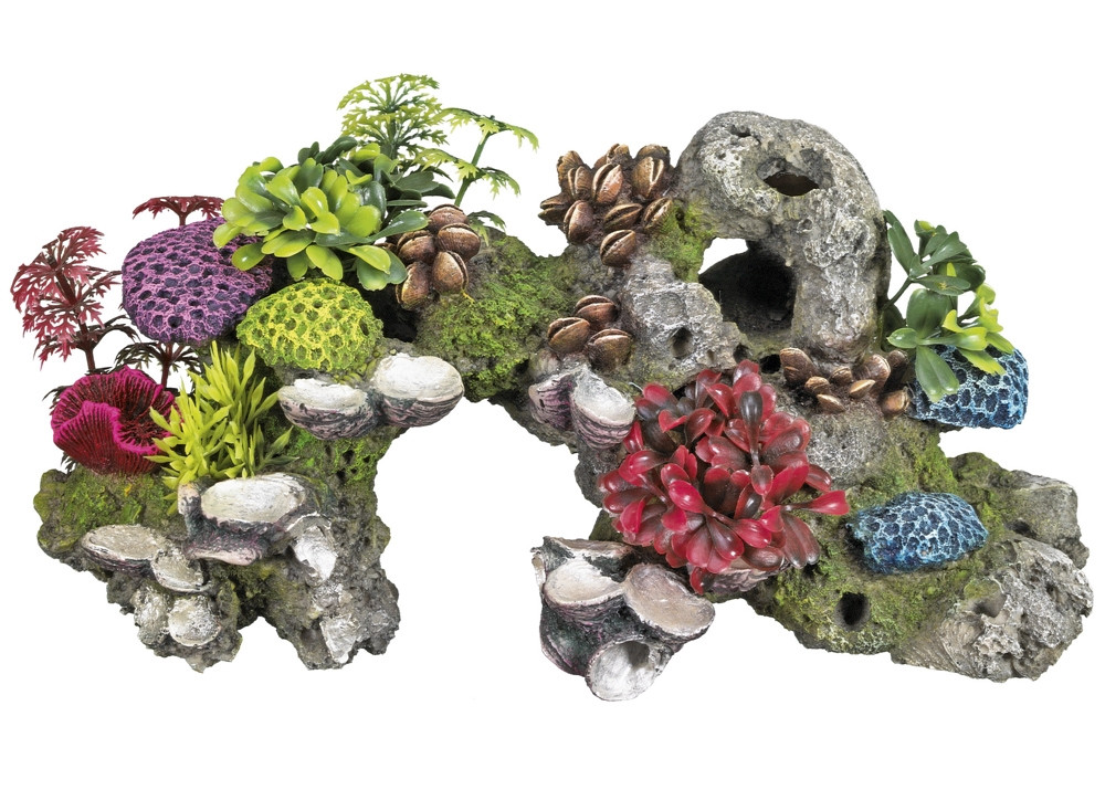 Aqua Ornamenten "KORAAL" MET PLANTEN 28,0 x 12,0 x 13,5 cm 