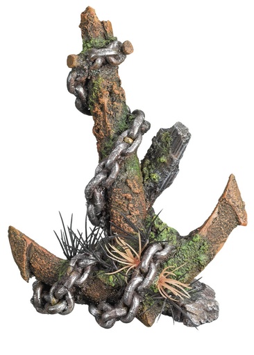 [NB28575] Aqua Ornamenten "ANKER" MET PLANTEN 14,5 x 10,0 x 19,0 cm 