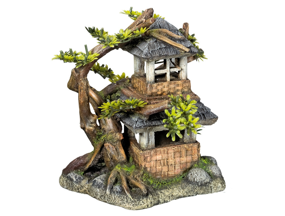 Aqua Ornaments "HUIS MET BONSAI" met planten 