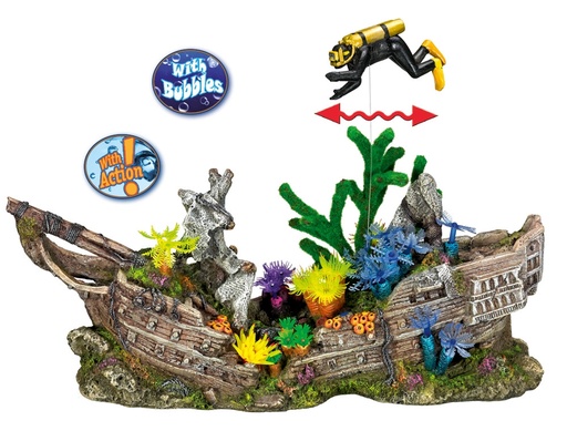 [NB28649] Aqua Ornaments "SCHEEPSGEBRUIK MET DUIKER" met planten 