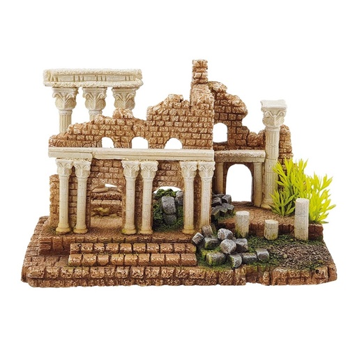 [NB28709] Aqua Ornamenten "ANTIQUE COLUMN" met planten 25 x 13 x 16 cm 