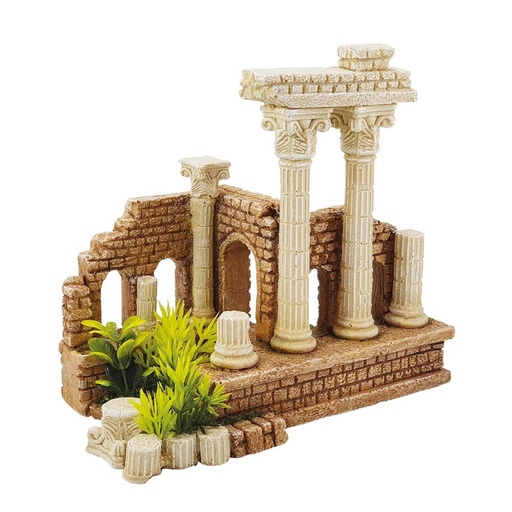 [NB28710] Aqua Ornamenten "ANTIQUE COLUMN" met planten 22 x 12 x 19 cm 