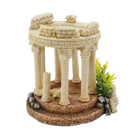 [NB28712] Aqua Ornamenten "ANTIQUE COLUMN" met planten 15,5 x 13,7 x 15 cm 