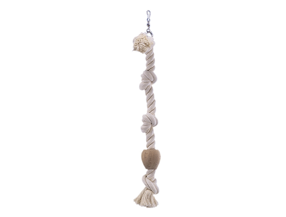 Kooispeelgoed, klimtouw katoen met hout wit