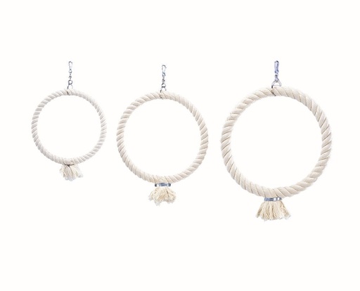 [NB31319] Kooispeelgoed, klimring katoen large; 34 cm wit