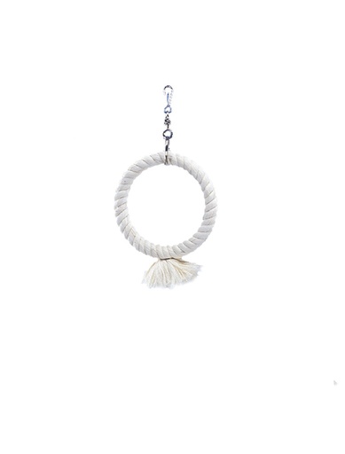 [NB31321] Kooispeeltje, 1 klimring katoen 14 cm wit