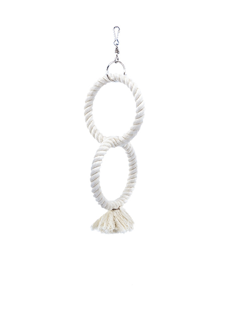 Cage Toy, 2 klimringen katoen small; 32 /14 cm wit