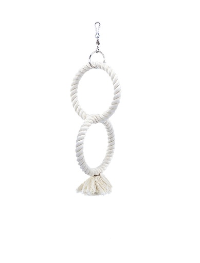 [NB31323] Cage Toy, 2 klimringen katoen small; 32 /14 cm wit