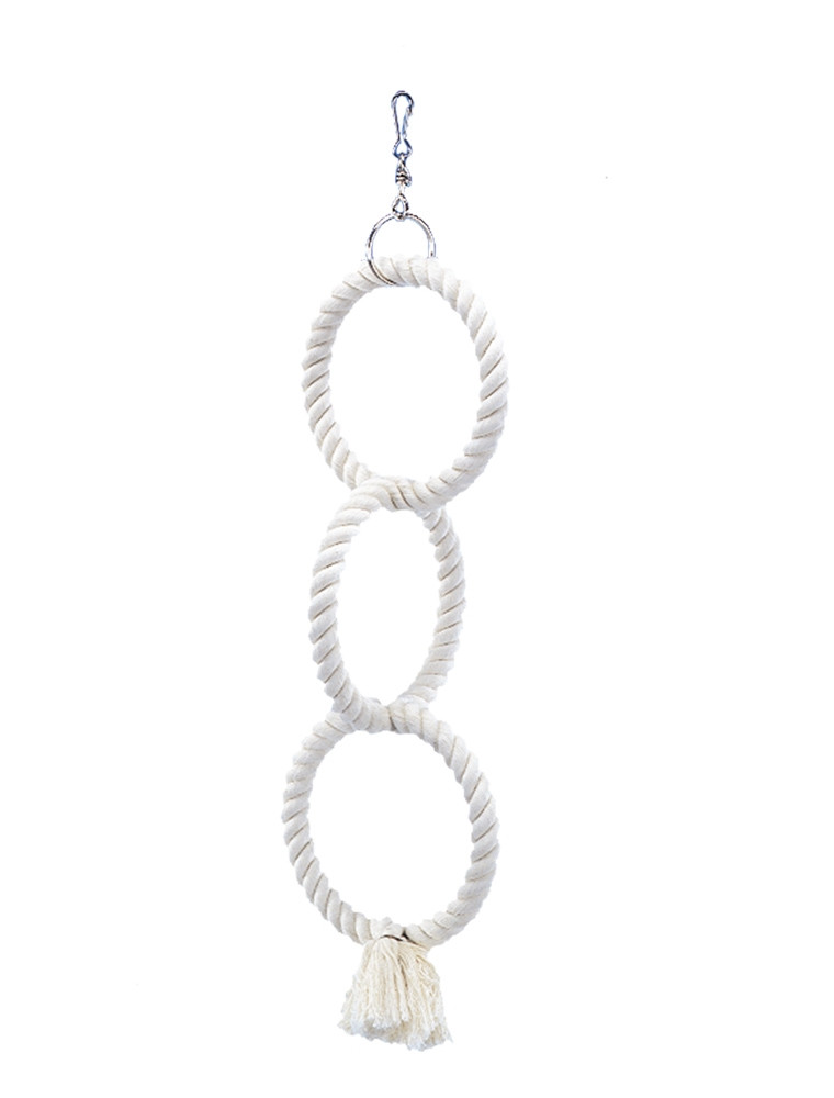 Cage Toy, 3 klimringen katoen small; 48/14 cm wit