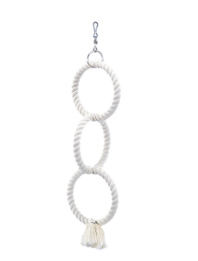 [NB31325] Cage Toy, 3 klimringen katoen small; 48/14 cm wit