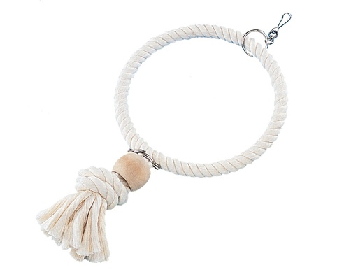 [NB31328] Kooispeelgoed, Klimring met blok hout large; 24/36 cm wit