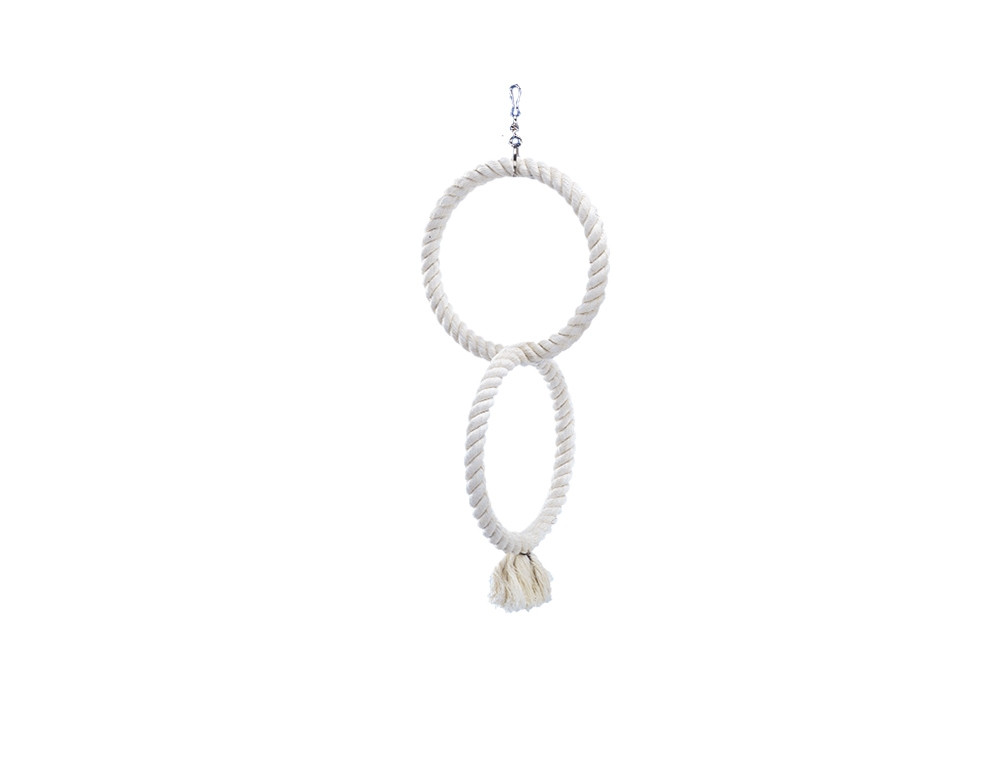 Cage Toy, 2 klimringen katoen small; 50/24 cm wit