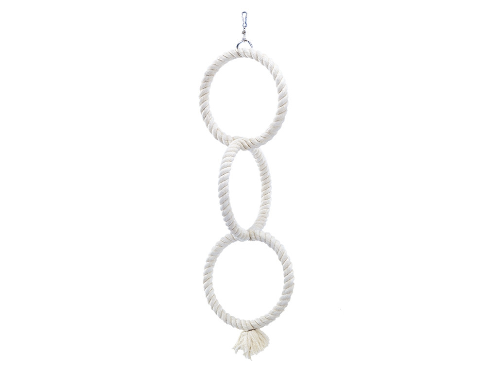 Cage Toy, 3 klimringen katoen small; 72/24 cm wit