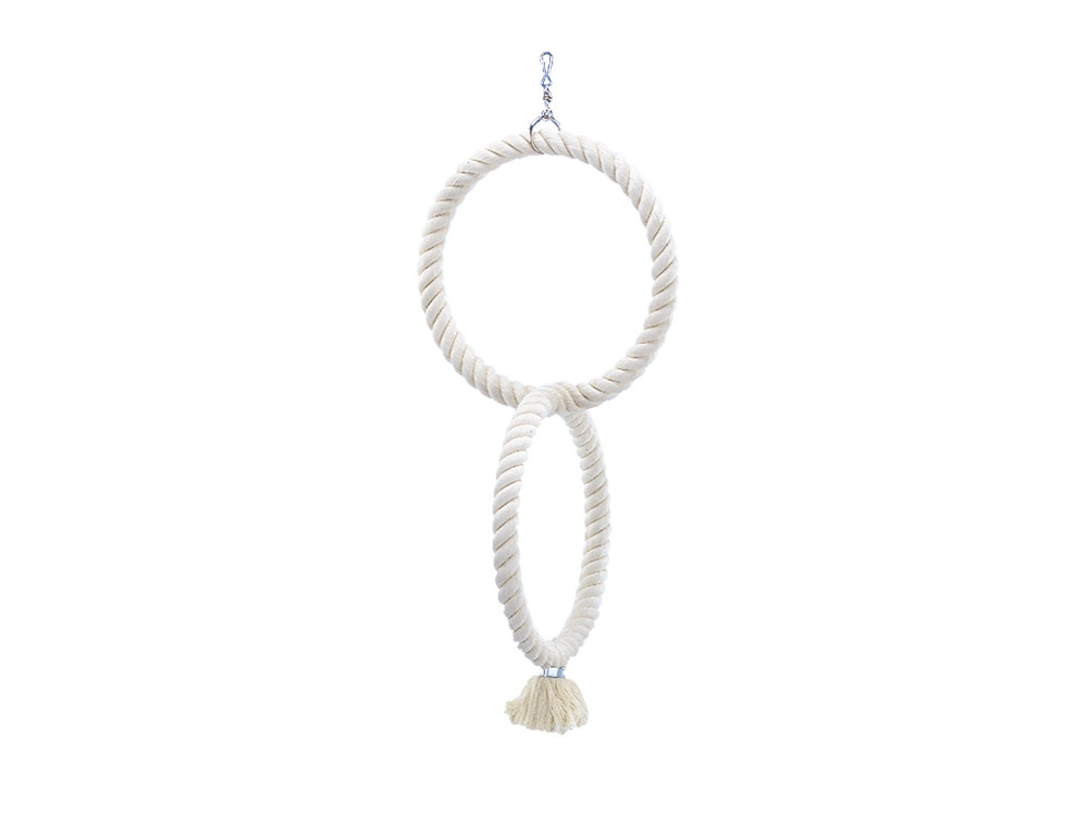 Cage Toy, 2 klimringen katoen middle; 74/29 cm wit