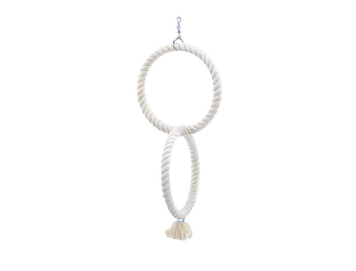 [NB31336] Cage Toy, 2 klimringen katoen middle; 74/29 cm wit
