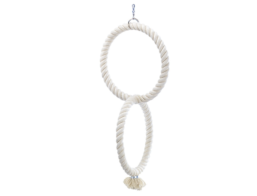 Cage Toy, 2 klimringen katoen large; 81/34 cm wit