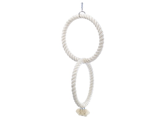 [NB31339] Cage Toy, 2 klimringen katoen large; 81/34 cm wit