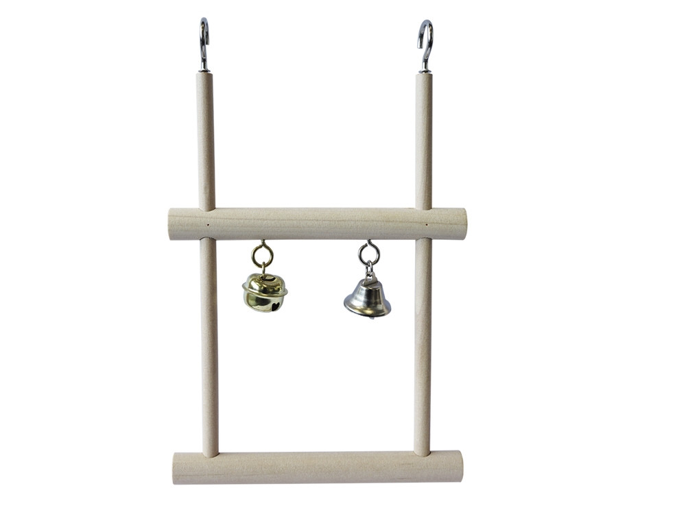 Trapeze dubbel, schommel met bel 12,5 x 20,5 cm 