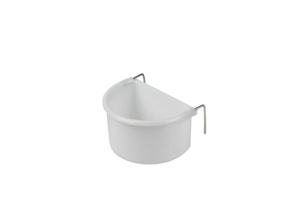 Coopbeker met metalen haken 75 ml wit