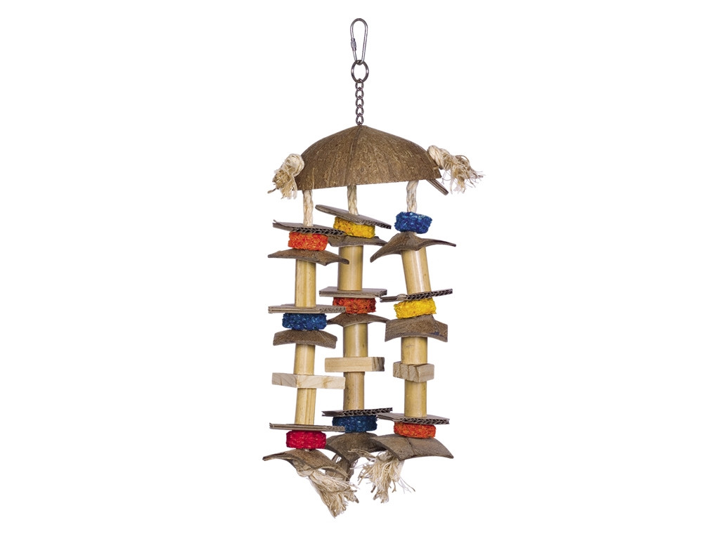 Cage Toy, speeltje met kokosnoot 38 x 14 cm 