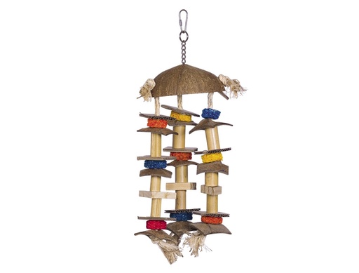 [NB31722] Cage Toy, speeltje met kokosnoot 38 x 14 cm 