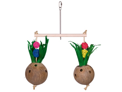 [NB31728] Kokosnoten met baars en maïsbladeren 50 x 40 cm 
