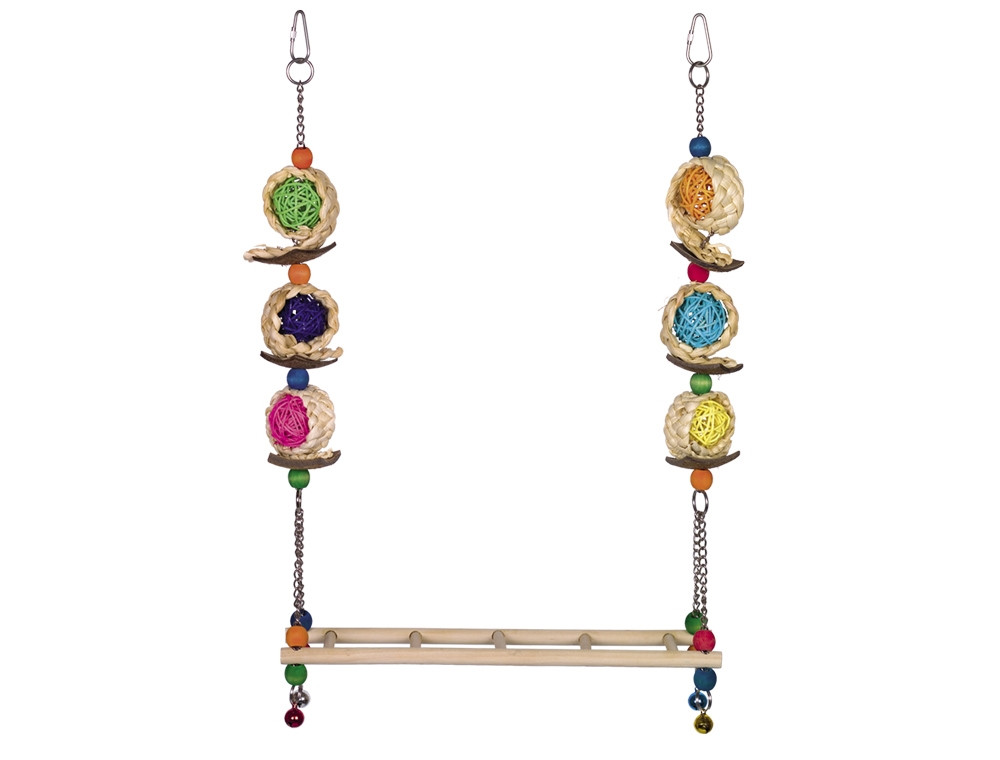 Kooispeelgoed, ladderschommel met bellen 43 x 32 cm 