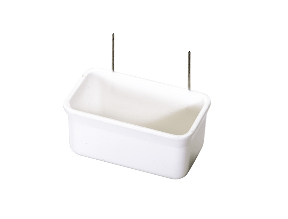 Voerbak met draadklem 9,0 x 5,0 x 4,4 cm wit