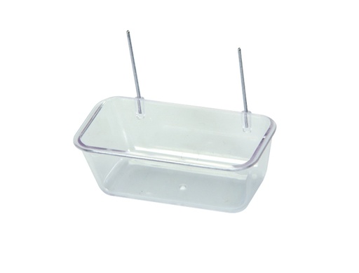 [NB36175] Voerbak met draadklem 8,0 x 4,5 x 3,0 cm transparant