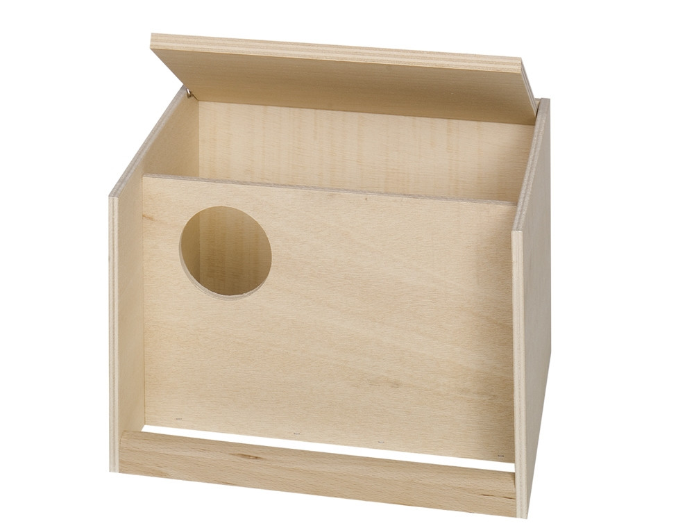 Parkietennestkast met landingsstok 30 x 28 x 20 cm 