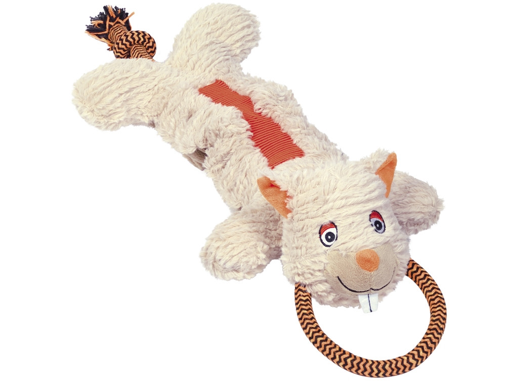 Pluche knaagdier "Stretch" met touw 59 cm 