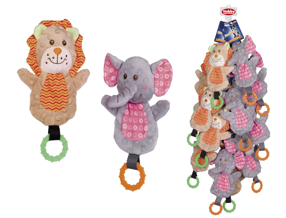 Pluche leeuw en olifant