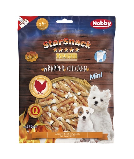 [NB50432] StarSnack Barbecue MINI Verpakte Kip  7,5 cm,  375 g 