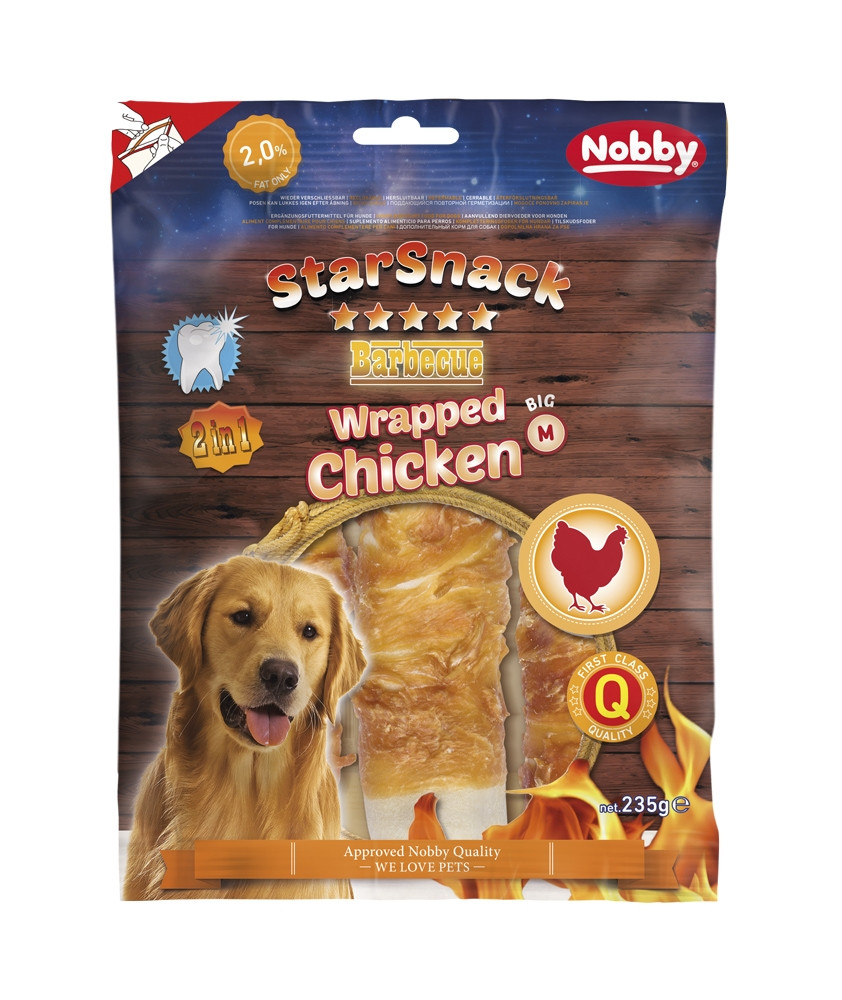 StarSnack Barbecue Verpakte Kip M  15,0 cm x 40 mm, 3 st,  235 g 