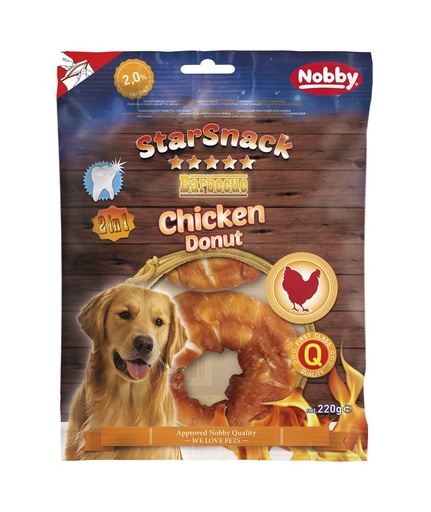 [NB50451] StarSnack Barbecue Kip Donut  10,0 cm, 2 st,  220 g 