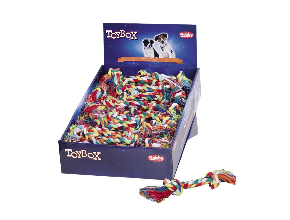 Touw speelgoed display 36 stuks; 50g; 2 knopen 
