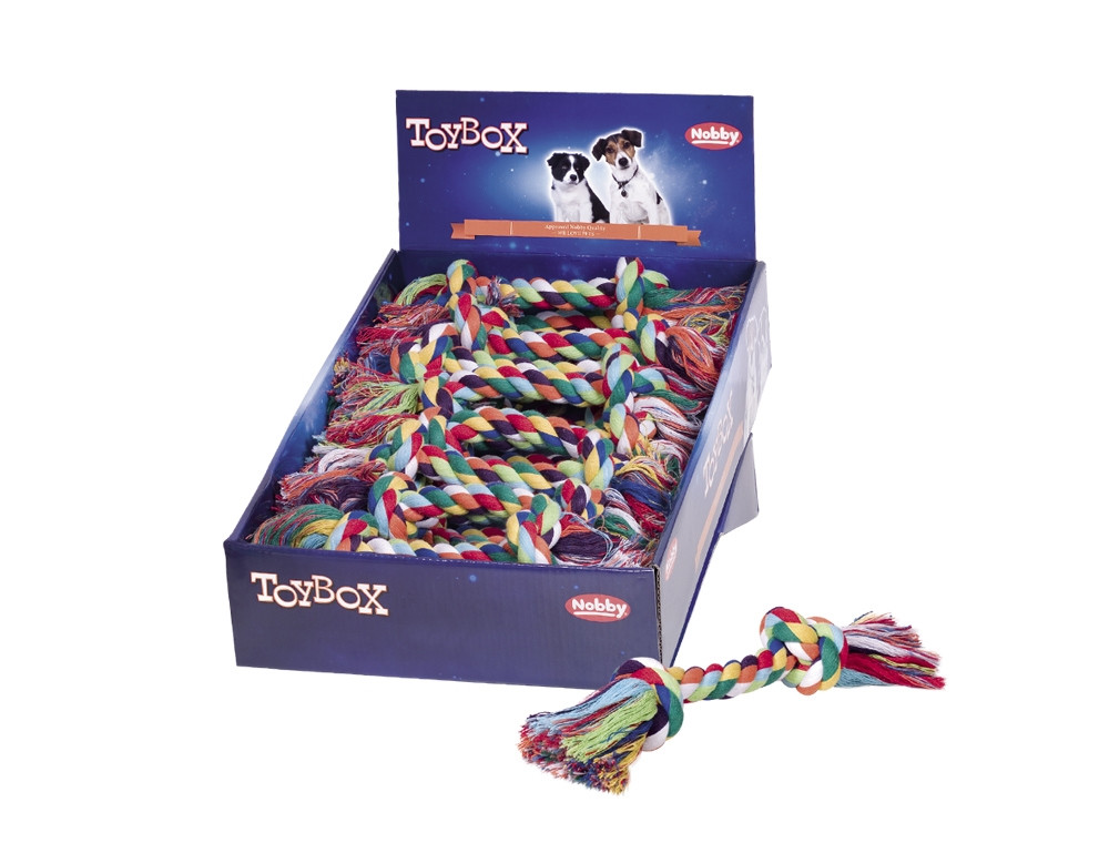 Touw speelgoed display 18 stuks; 90g; 2 knopen 