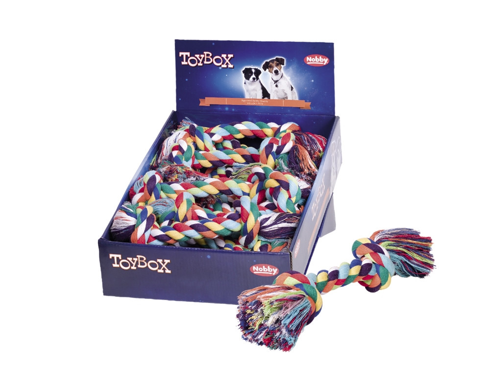 Touw speelgoed display 12 stuks; 180g; 2 knopen 